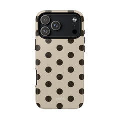 Brown & Cream Polka Dot Magnetic Phone Case by etchd, view 31