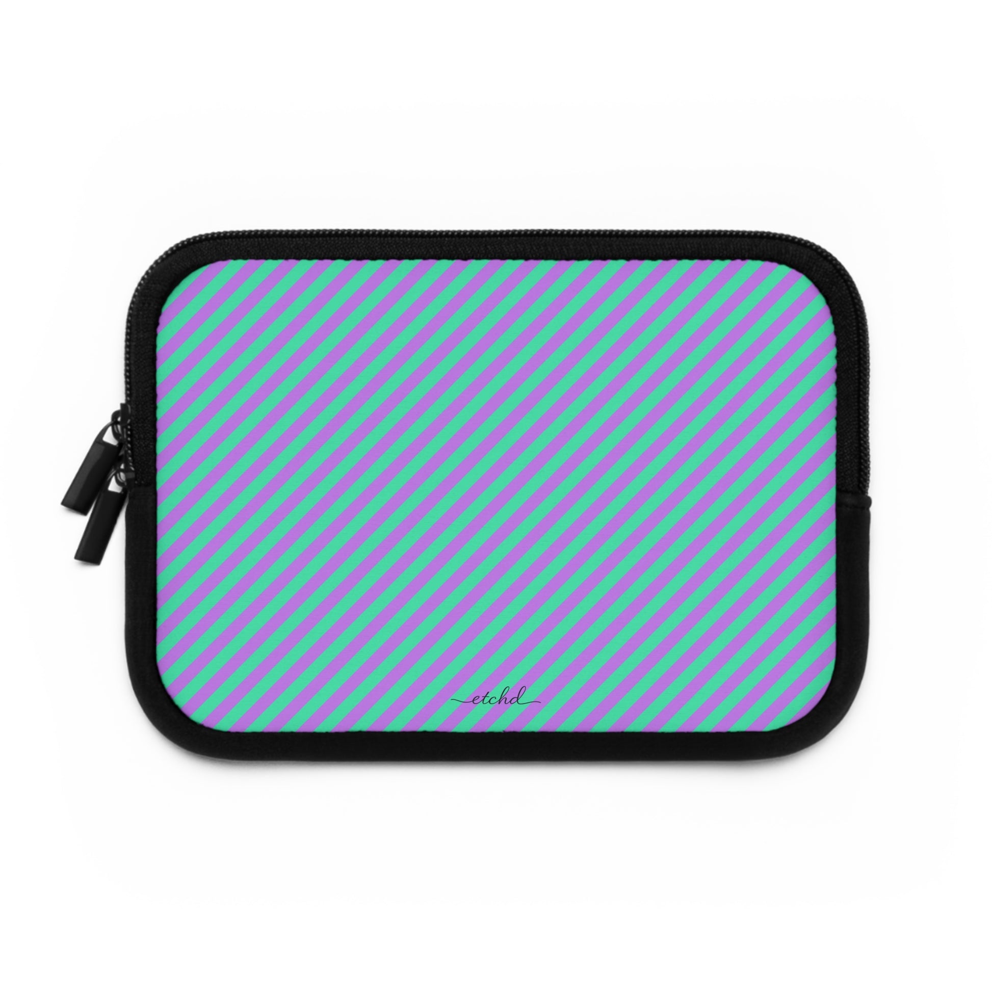 Lilac And Hypermint Diagonal Laptop Sleeve by etchd, view 2