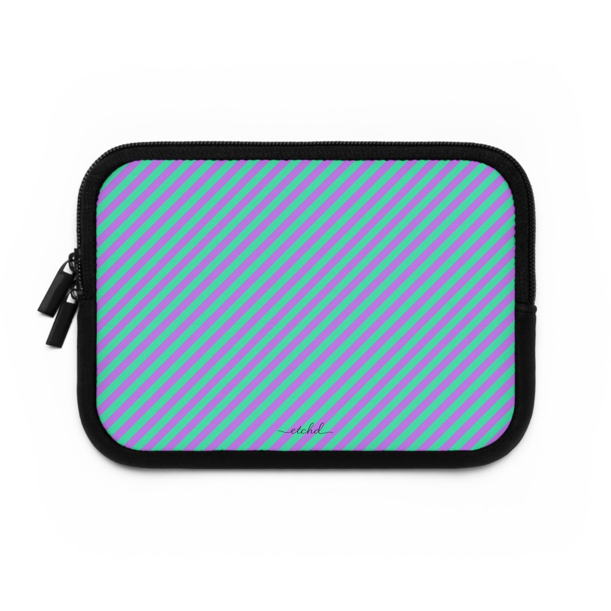 Lilac And Hypermint Diagonal Laptop Sleeve by etchd, view 2
