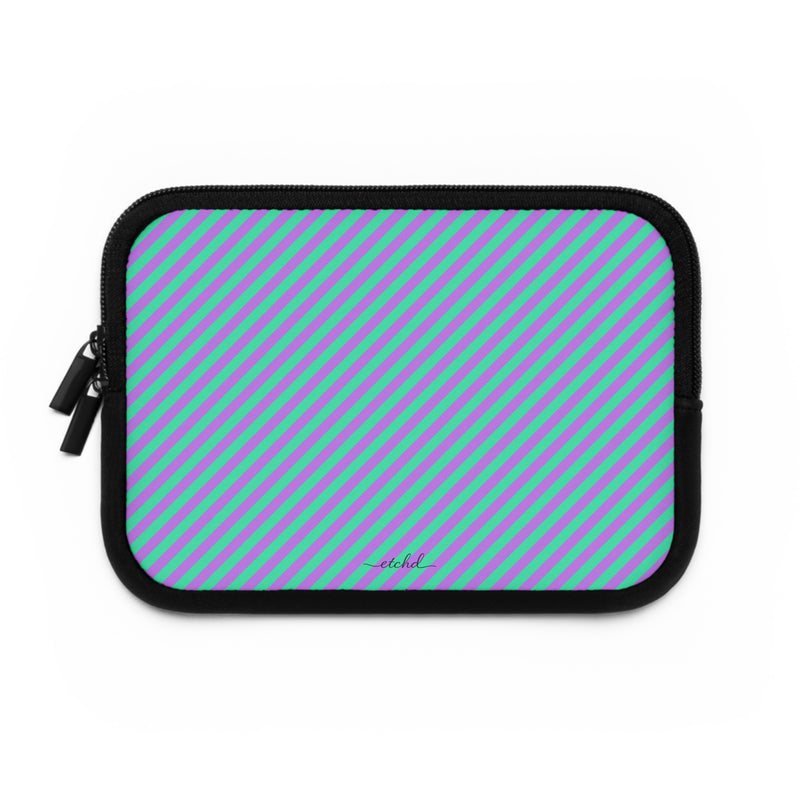 Lilac And Hypermint Diagonal Laptop Sleeve by etchd, view 2