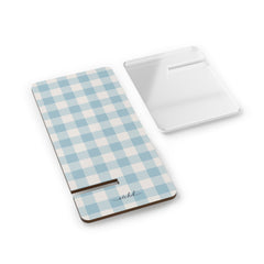 Cornflower Gingham Phone Stand by etchd, view 2
