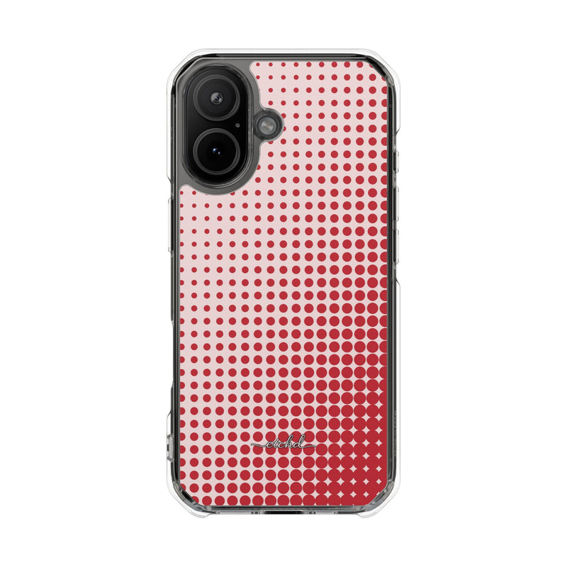 Cherry Halftone Transparente Magnet-Handyhülle-zoom-