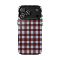 Blue & Cherry Gingham Magnetic Phone Case by etchd, view 31