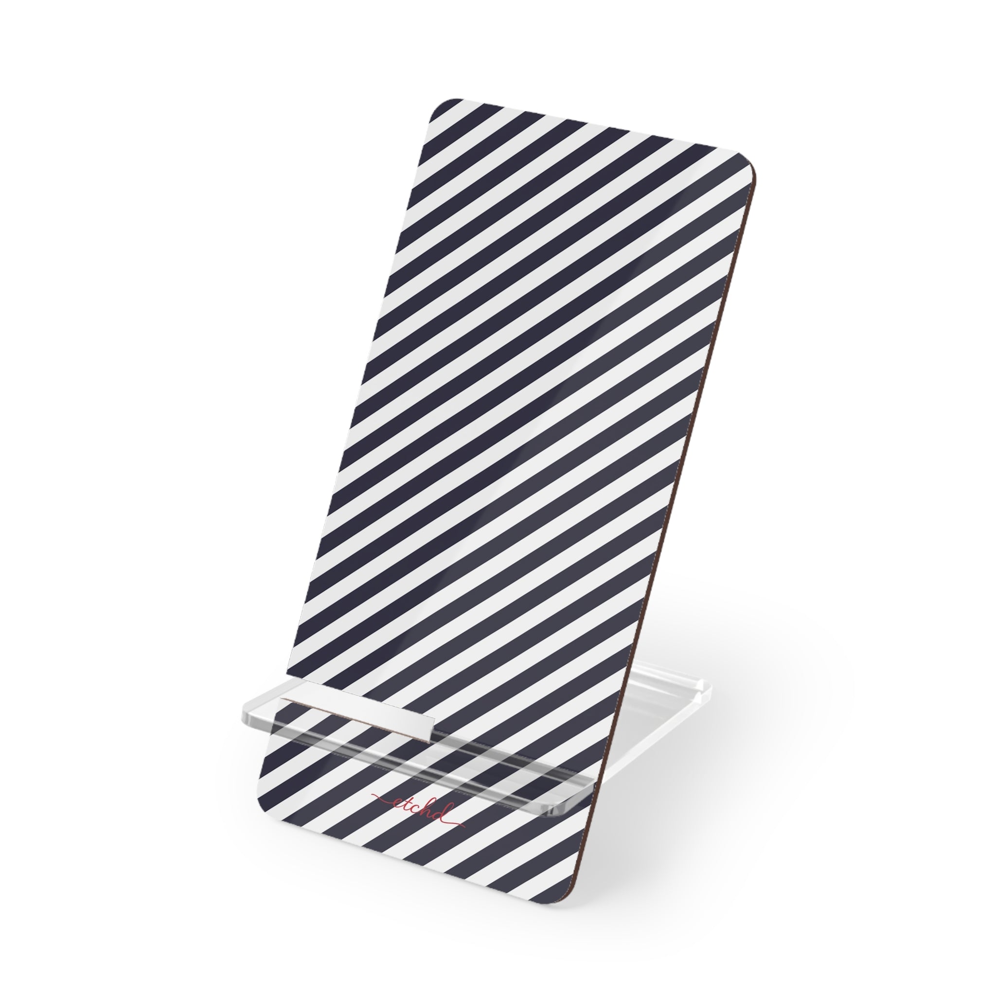 Navy & White Striped Diagonal Phone Stand by etchd