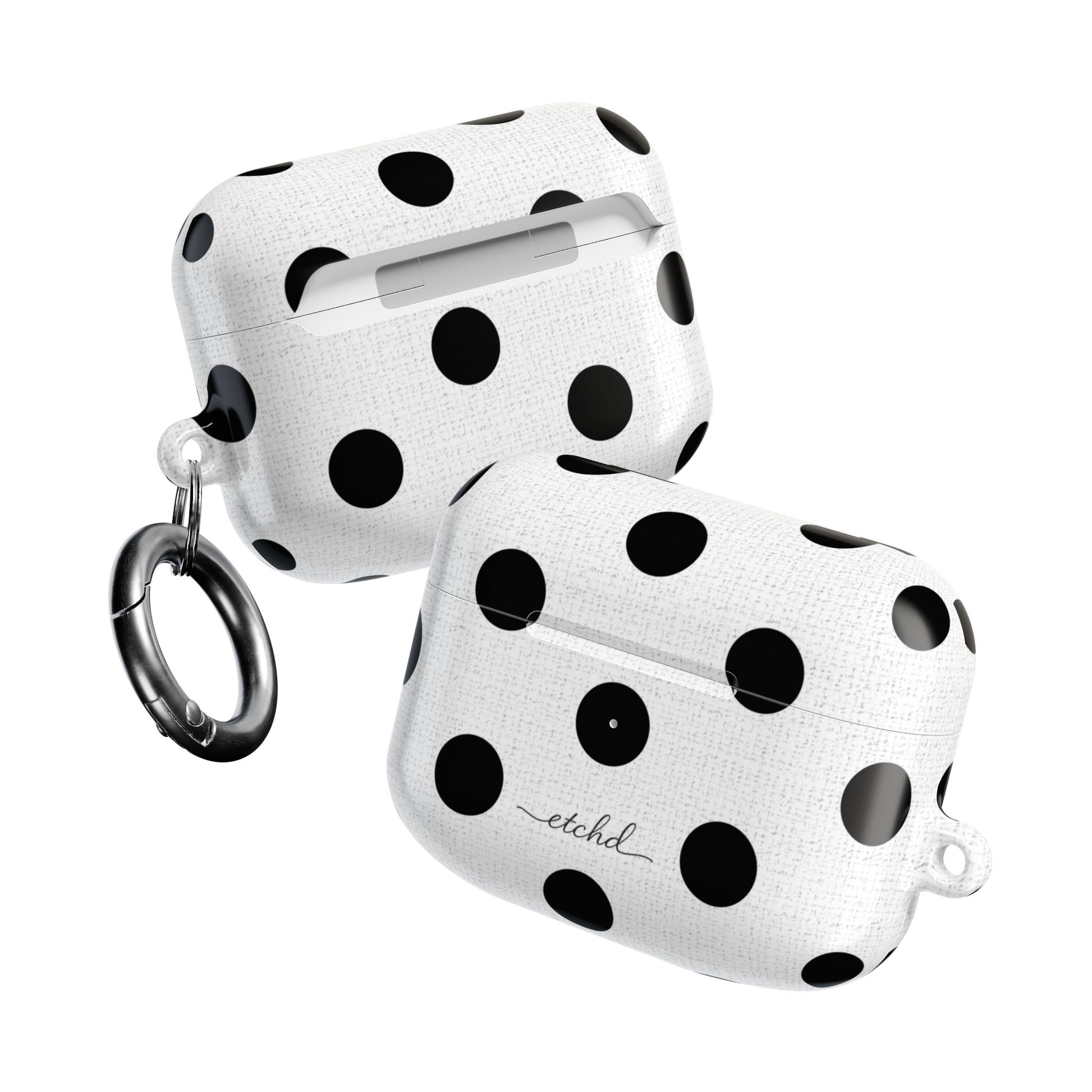 Black & White Polka Dot AirPod Case by etchd, view 10