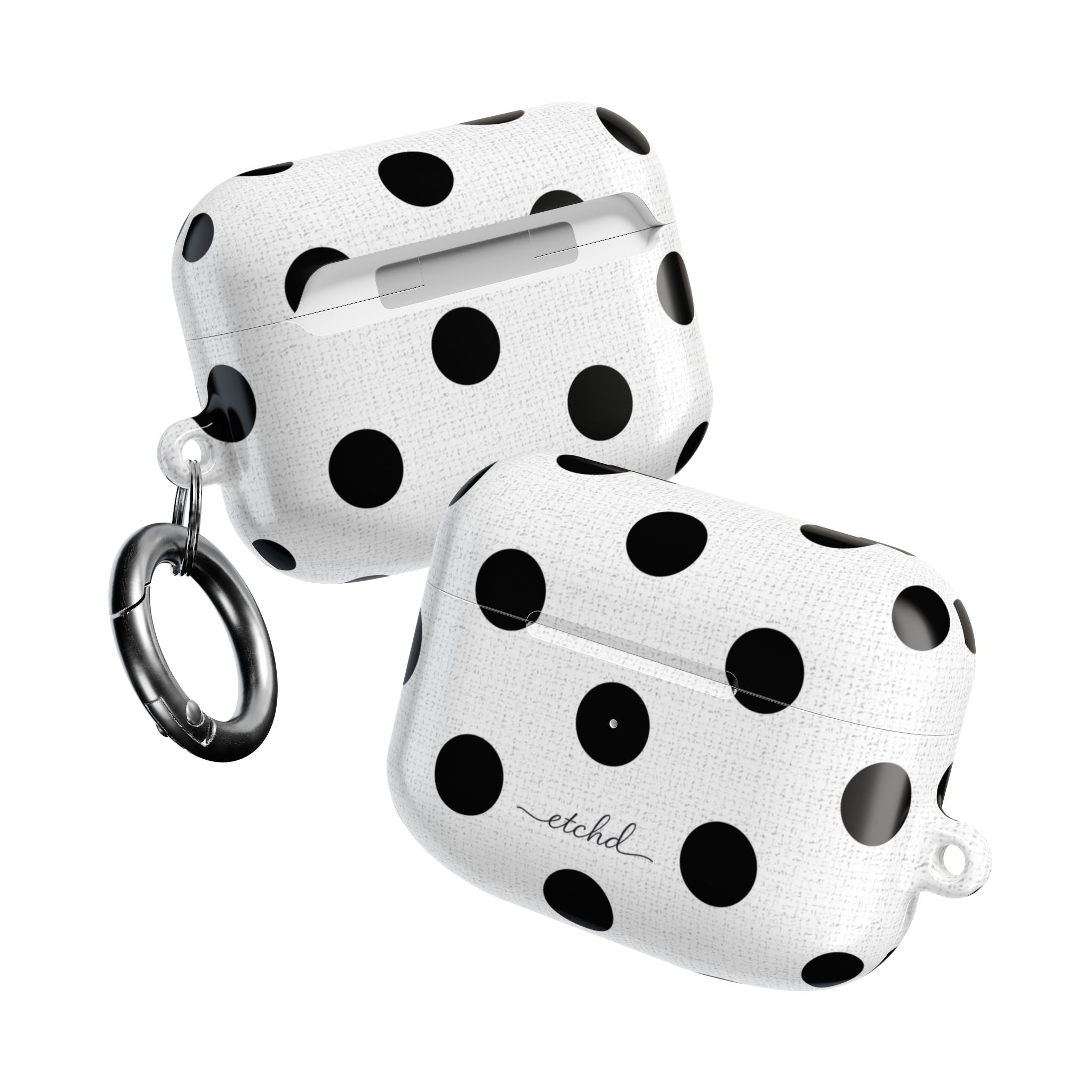 Black & White Polka Dot AirPod Case by etchd, view 10