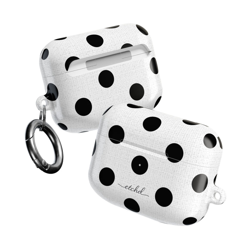 Black & White Polka Dot AirPod Case by etchd, view 10