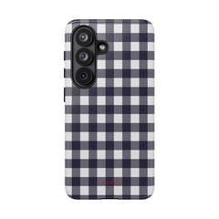 White & Navy Gingham Phone Case by etchd, view 61