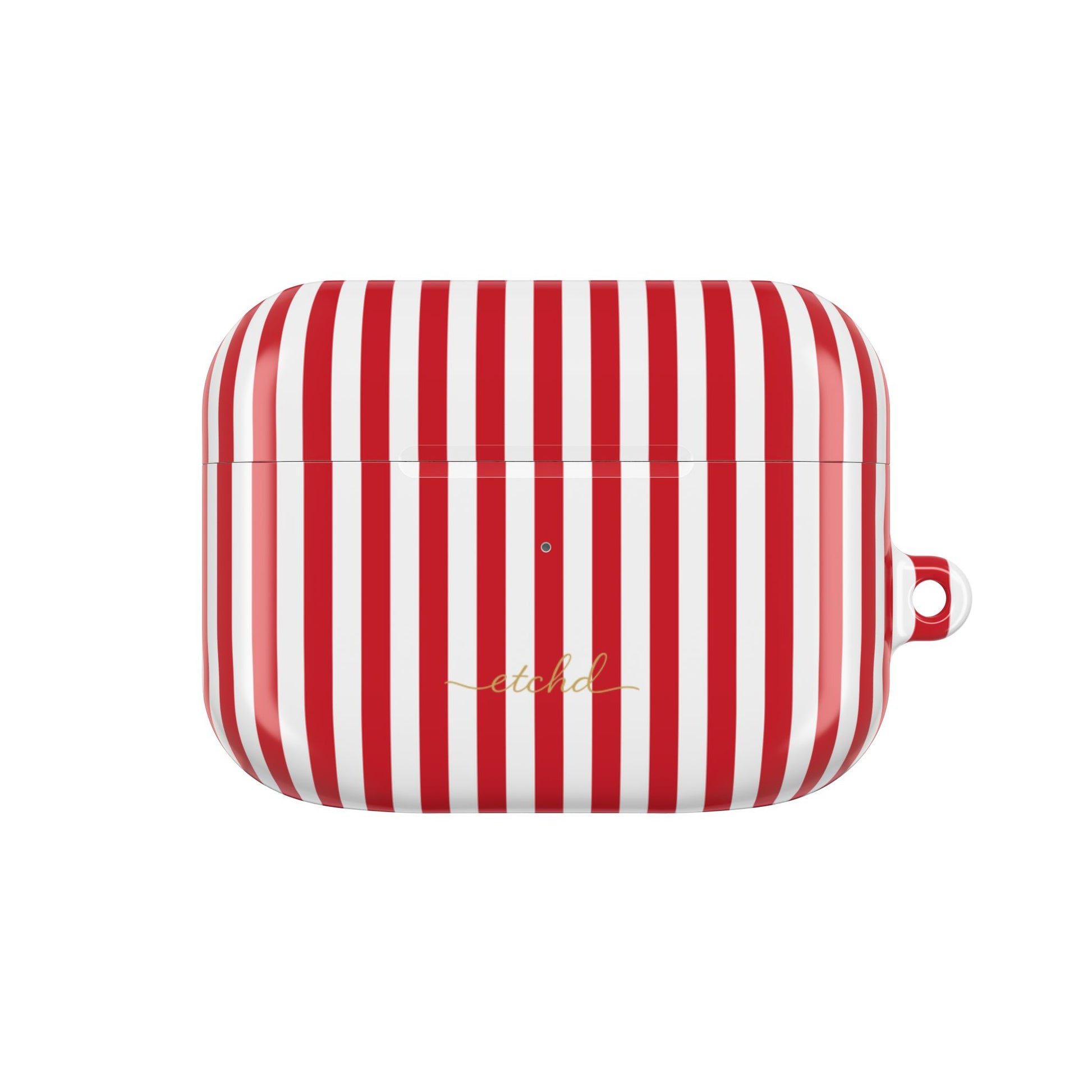 Classic Red & White Striped AirPod Case by etchd