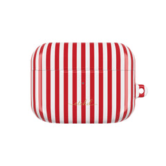 Classic Red & White Striped AirPod Case by etchd