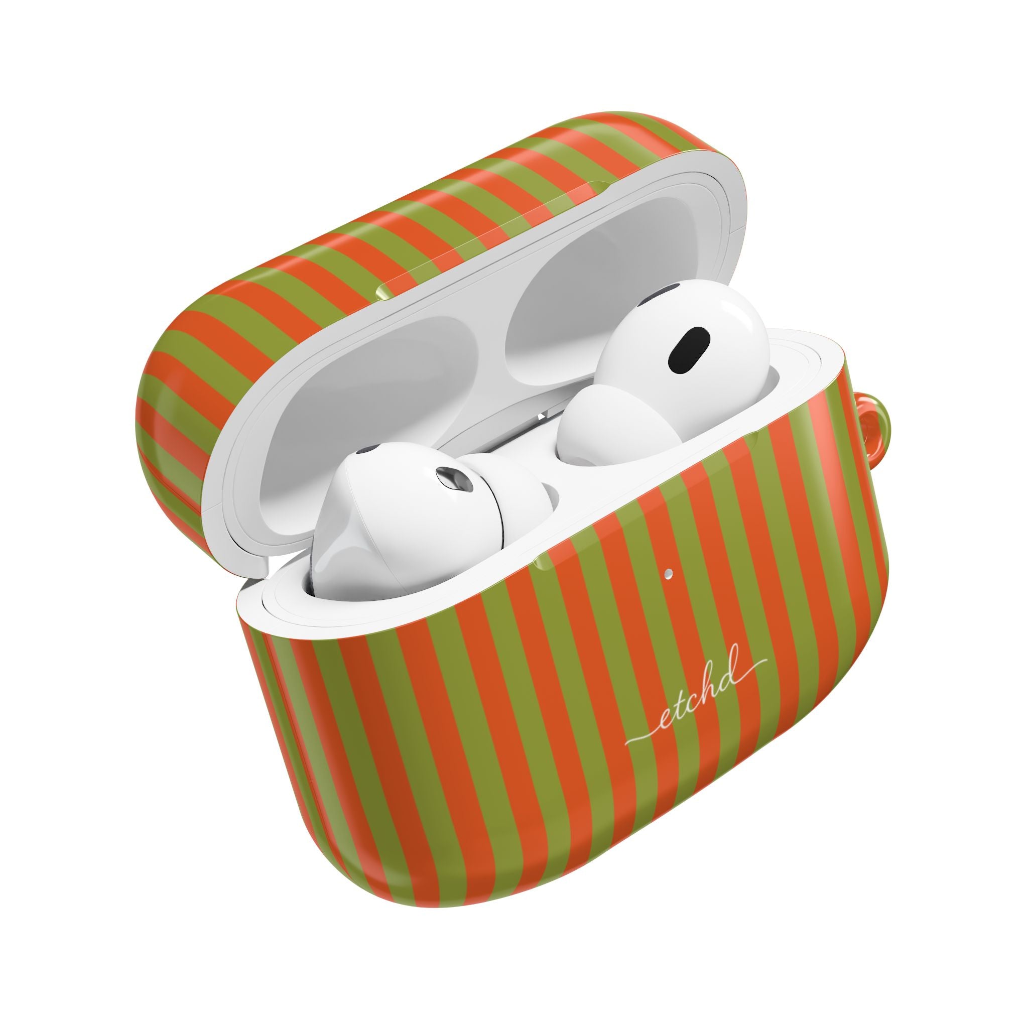 Persimmon & Wasabi Striped AirPod Case by etchd, view 9