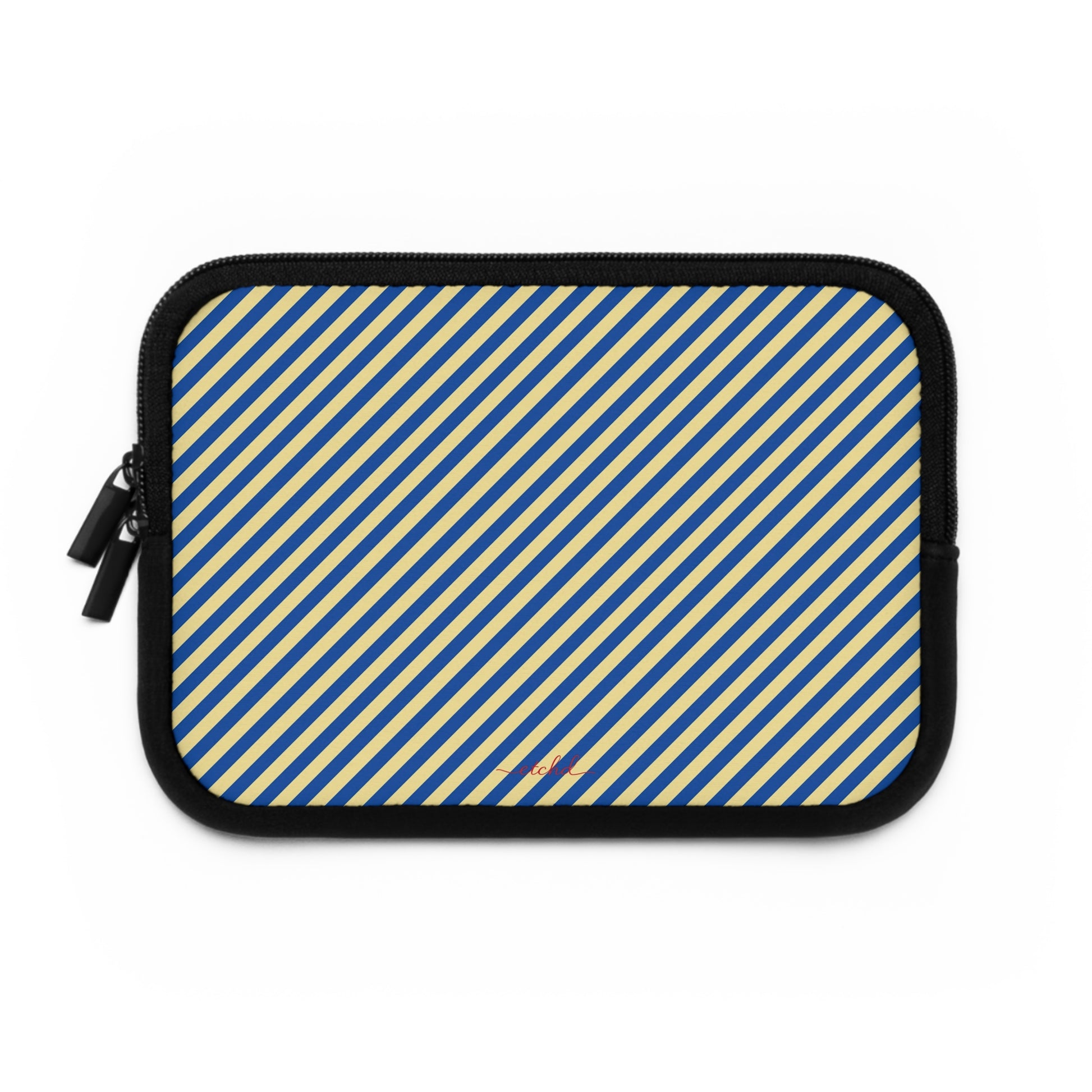 Cobalt And Butter Diagonal Laptop Sleeve by etchd, view 2