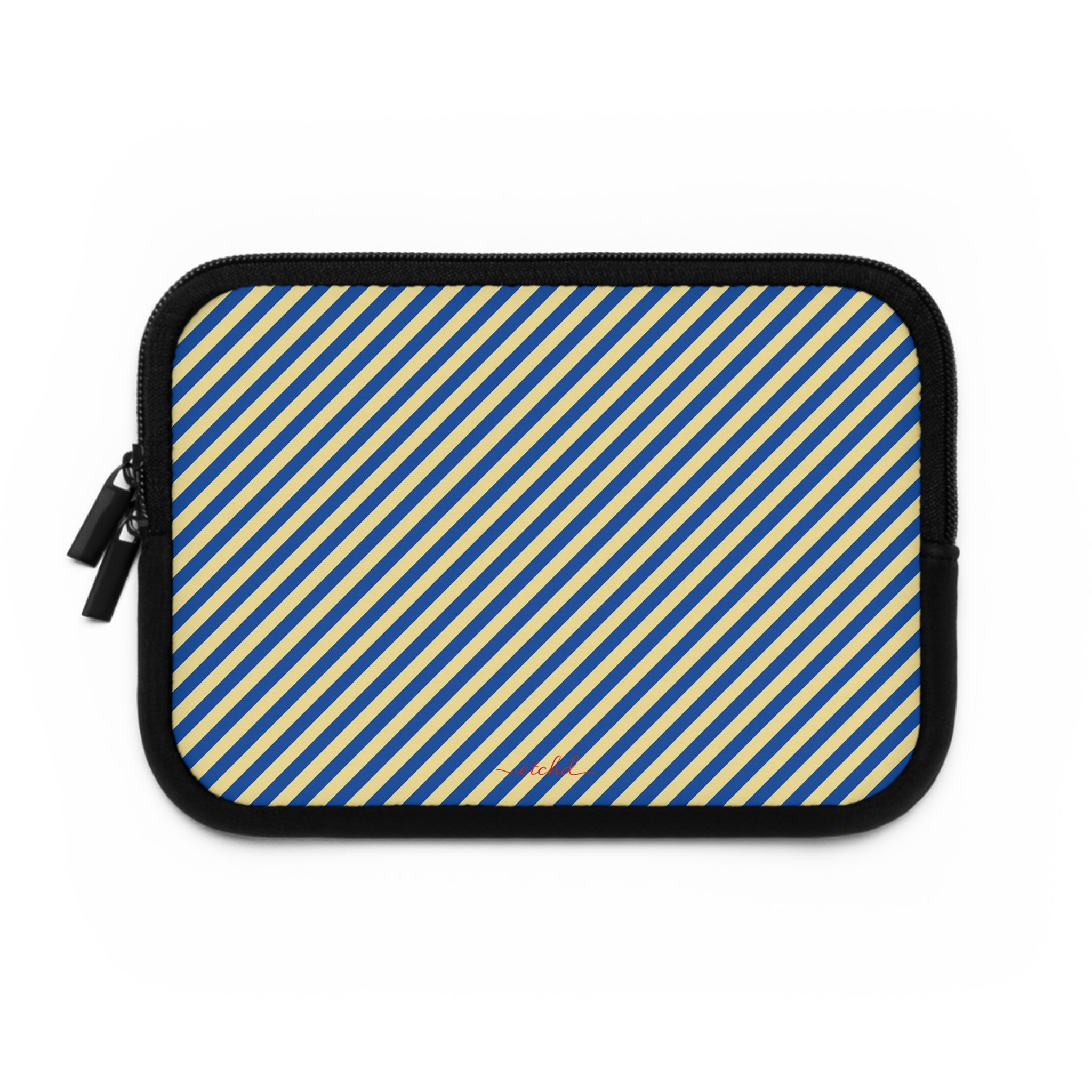 Cobalt And Butter Diagonal Laptop Sleeve by etchd, view 2