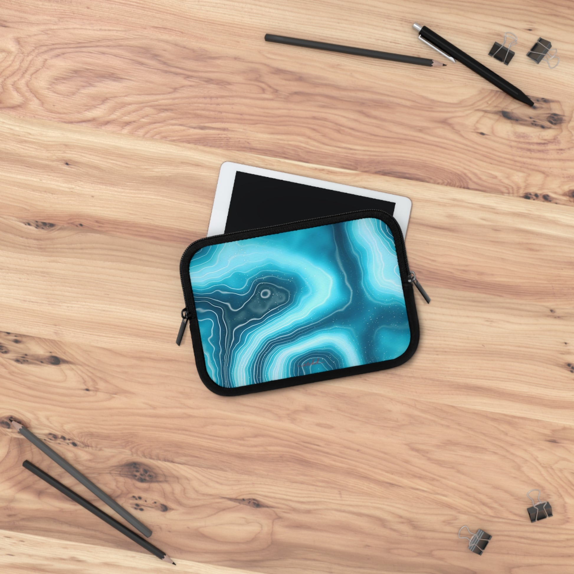 Aquamarine Laptop Sleeve by etchd, view 14