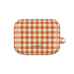 Terracotta & Cream Gingham AirPod Case by etchd