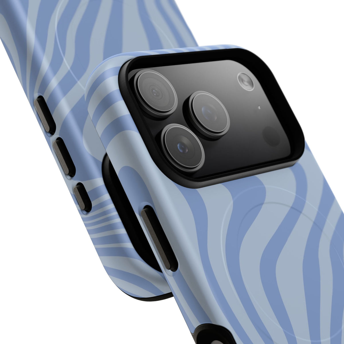Blue Curved Lines Magnetic Phone Case by etchd, view 100