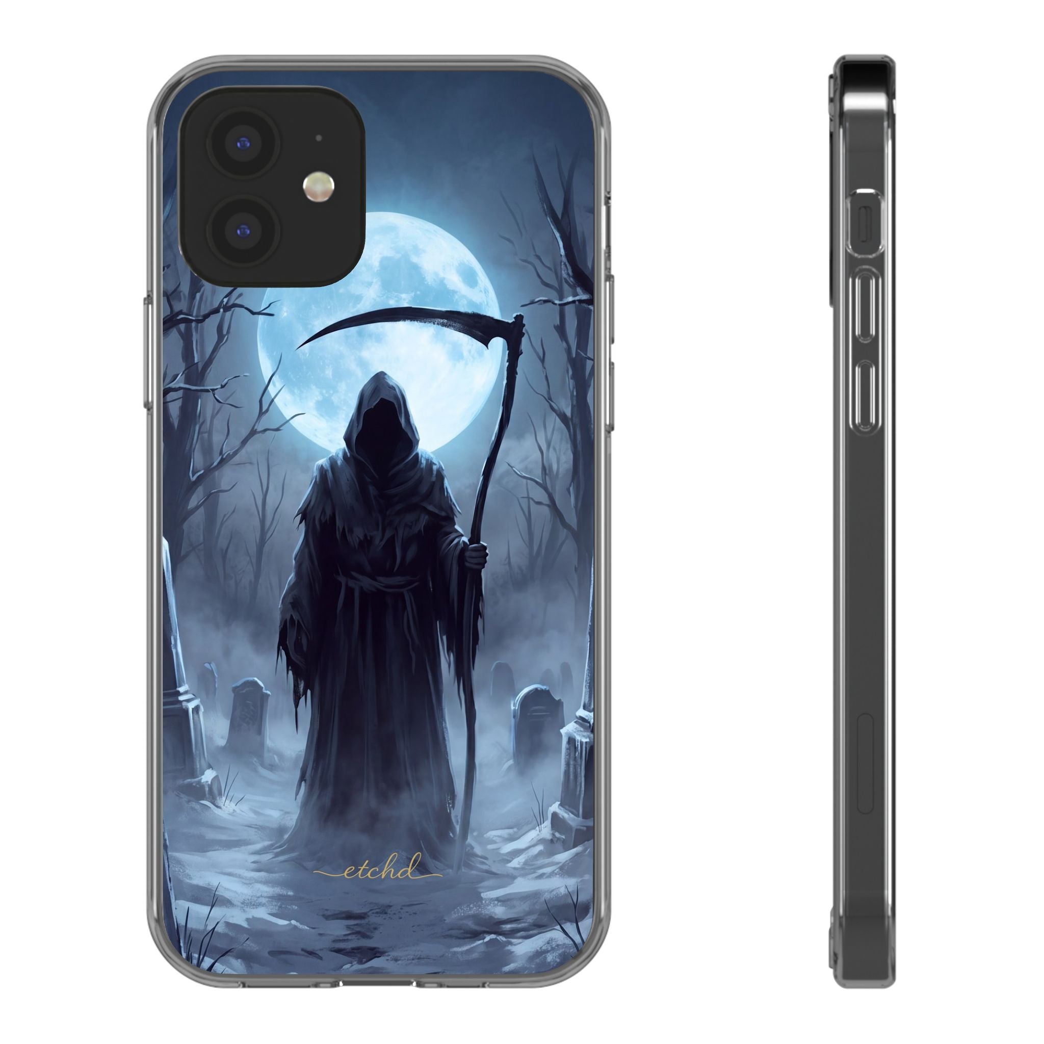 The Reaper Clear Phone Case by etchd, view 2