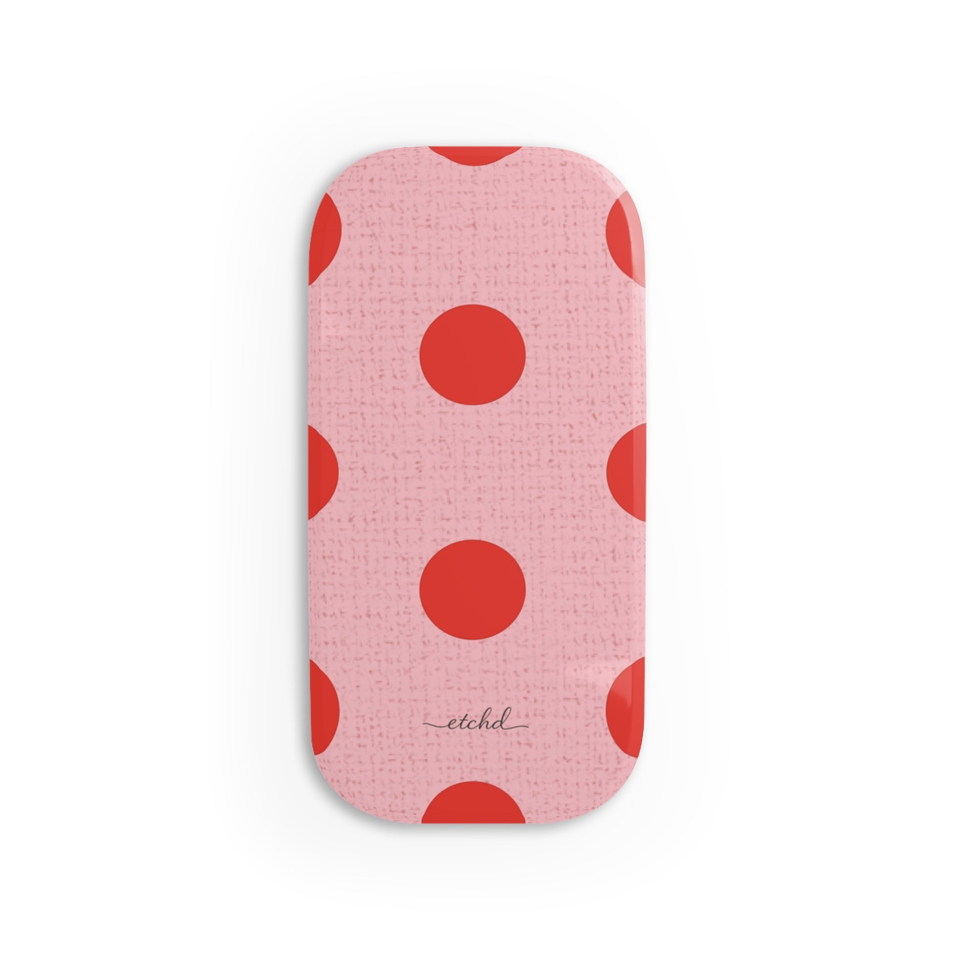 Poppy And Blush Polka Dot Click-On Phone Grip by etchd