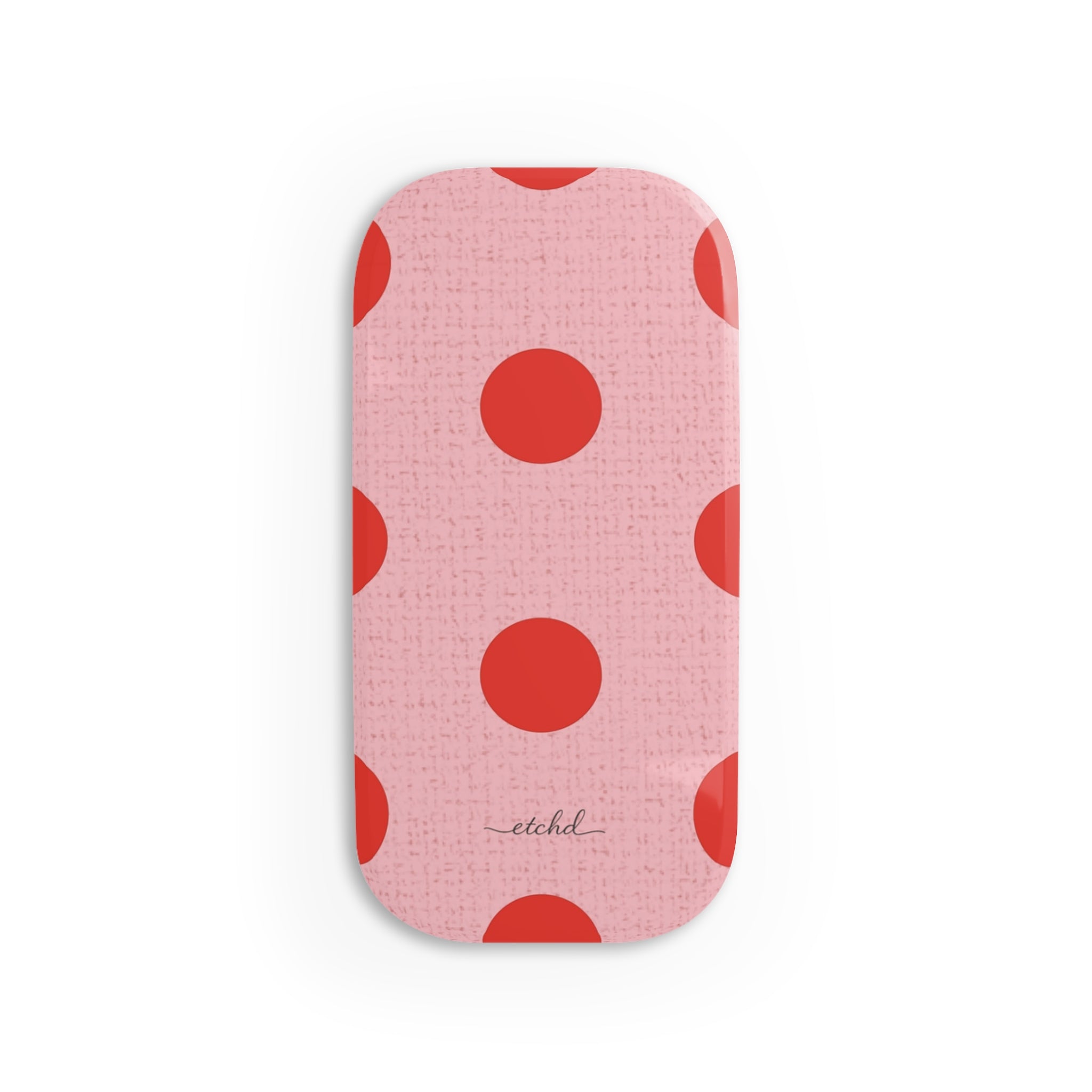 Poppy And Blush Polka Dot Click-On Phone Grip by etchd