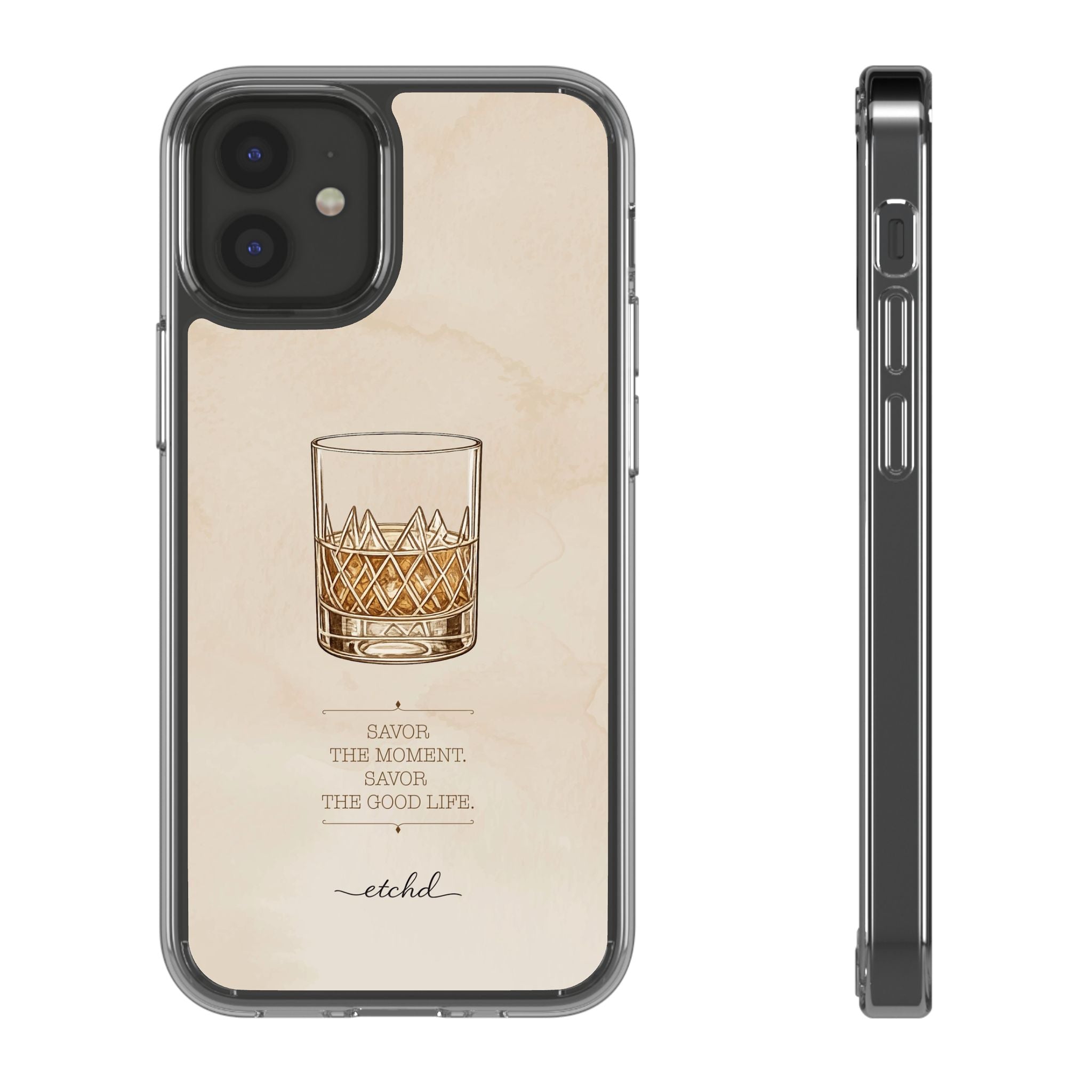 Savor the Moment Clear Phone Case by etchd, view 2
