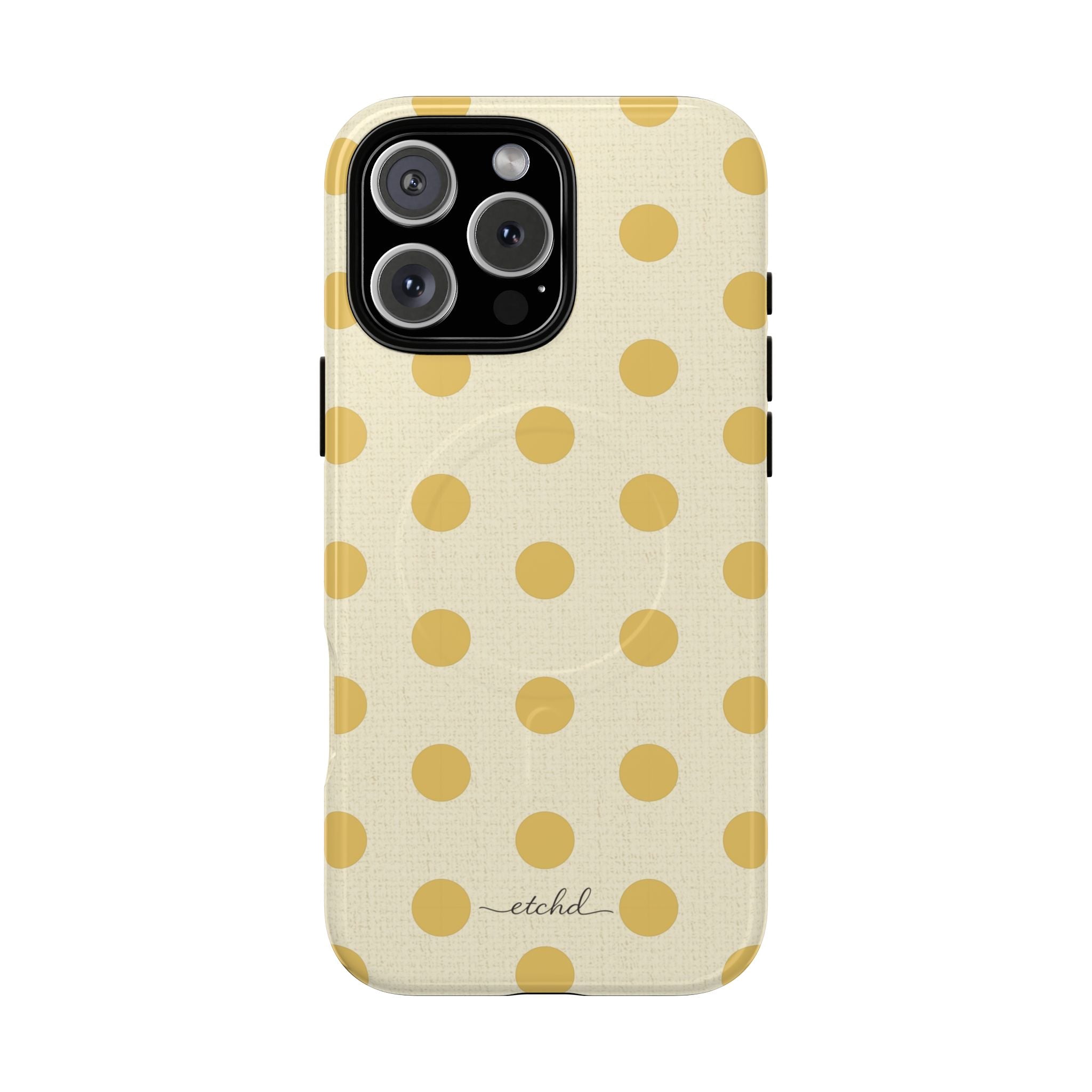 Butter & Cream Polka Dot Magnetic Phone Case by etchd