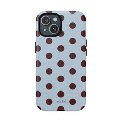 Blue & Cherry Polka Dot Magnetic Phone Case by etchd, view 3
