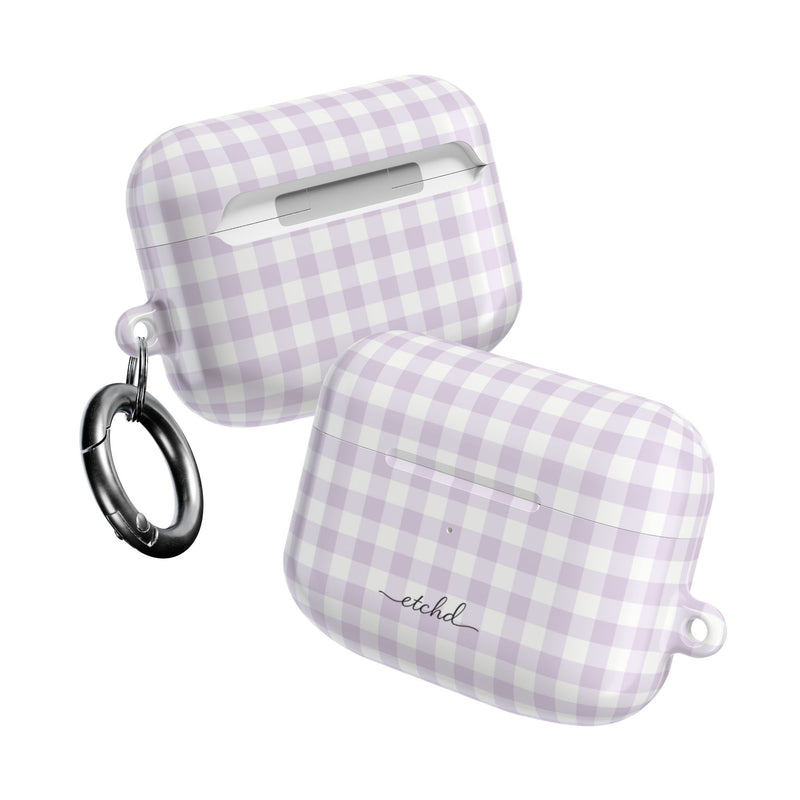 Lilac & White Gingham AirPod Case by etchd, view 10
