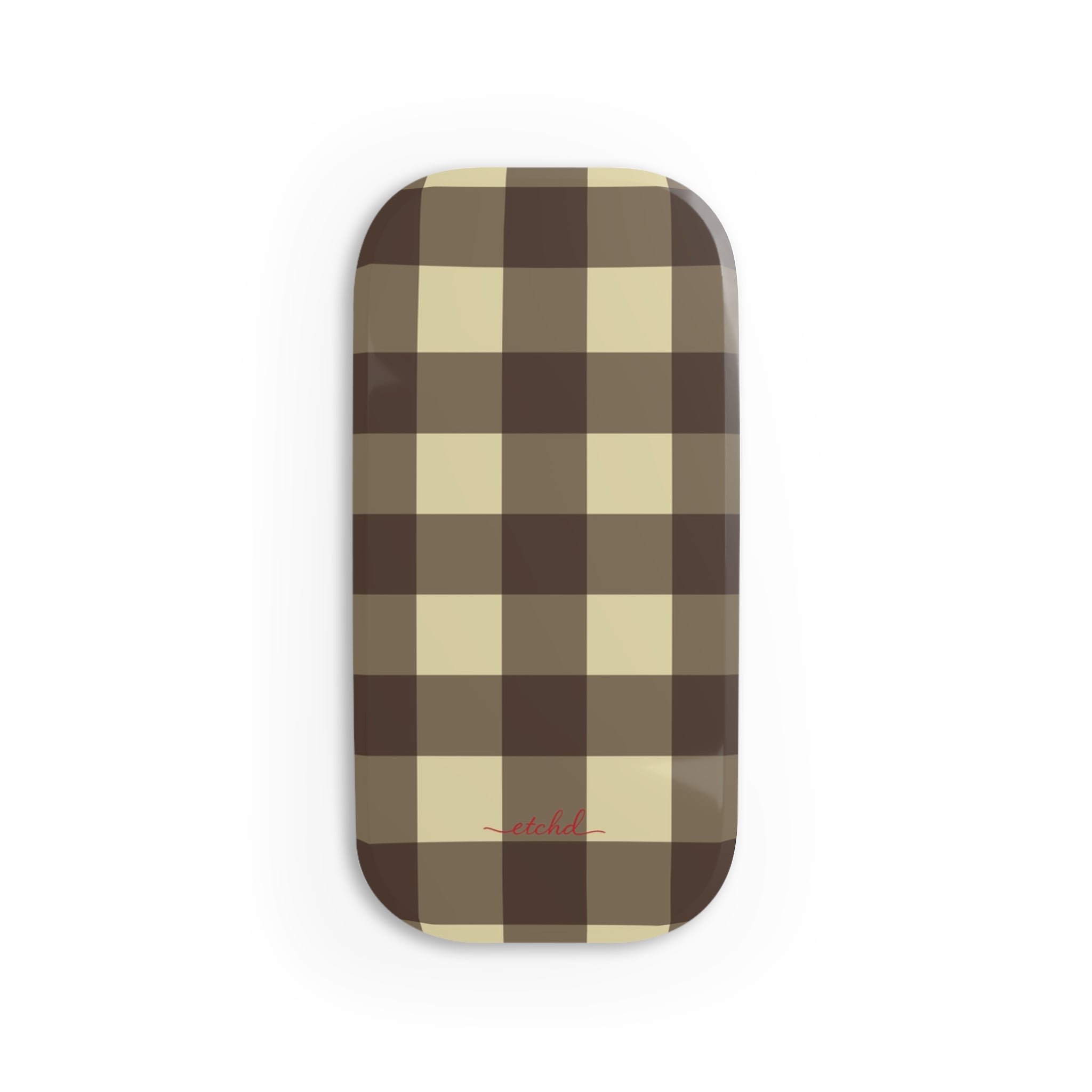 Butter & Brown Gingham Click-On Phone Grip by etchd