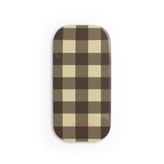 Butter & Brown Gingham Click-On Phone Grip by etchd