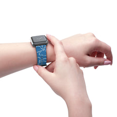 Cerulean & White Floral Smartwatch Strap by etchd, view 11