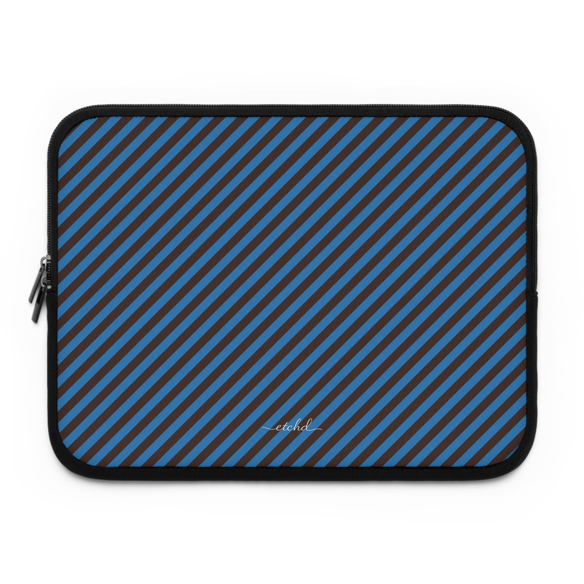 Espresso And Cerulean Diagonal Laptop Sleeve by etchd