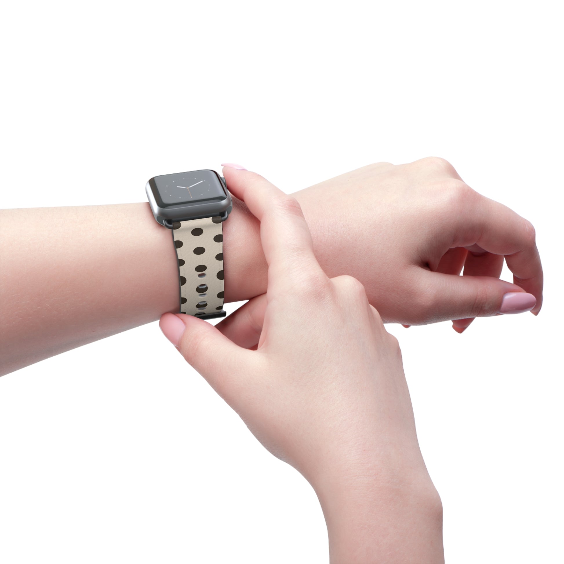 Brown & Cream Polka Dot Smartwatch Strap by etchd, view 11