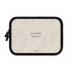 Beige Zebra Laptop Sleeve by etchd, view 2
