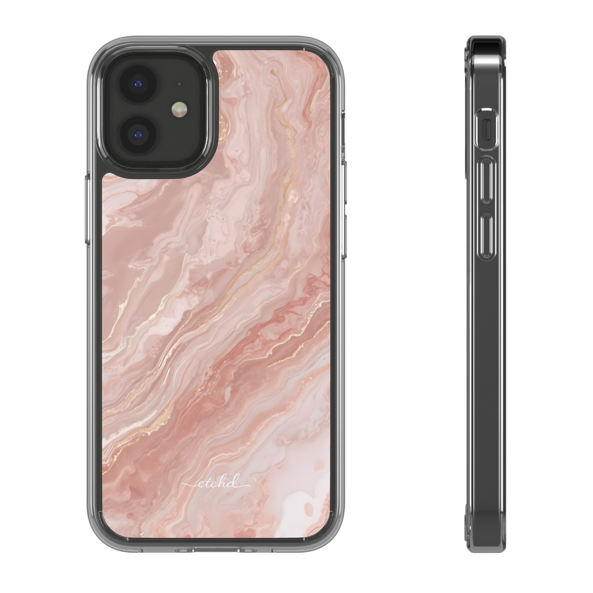 Rose Quartz Clear Phone Case by etchd, view 2