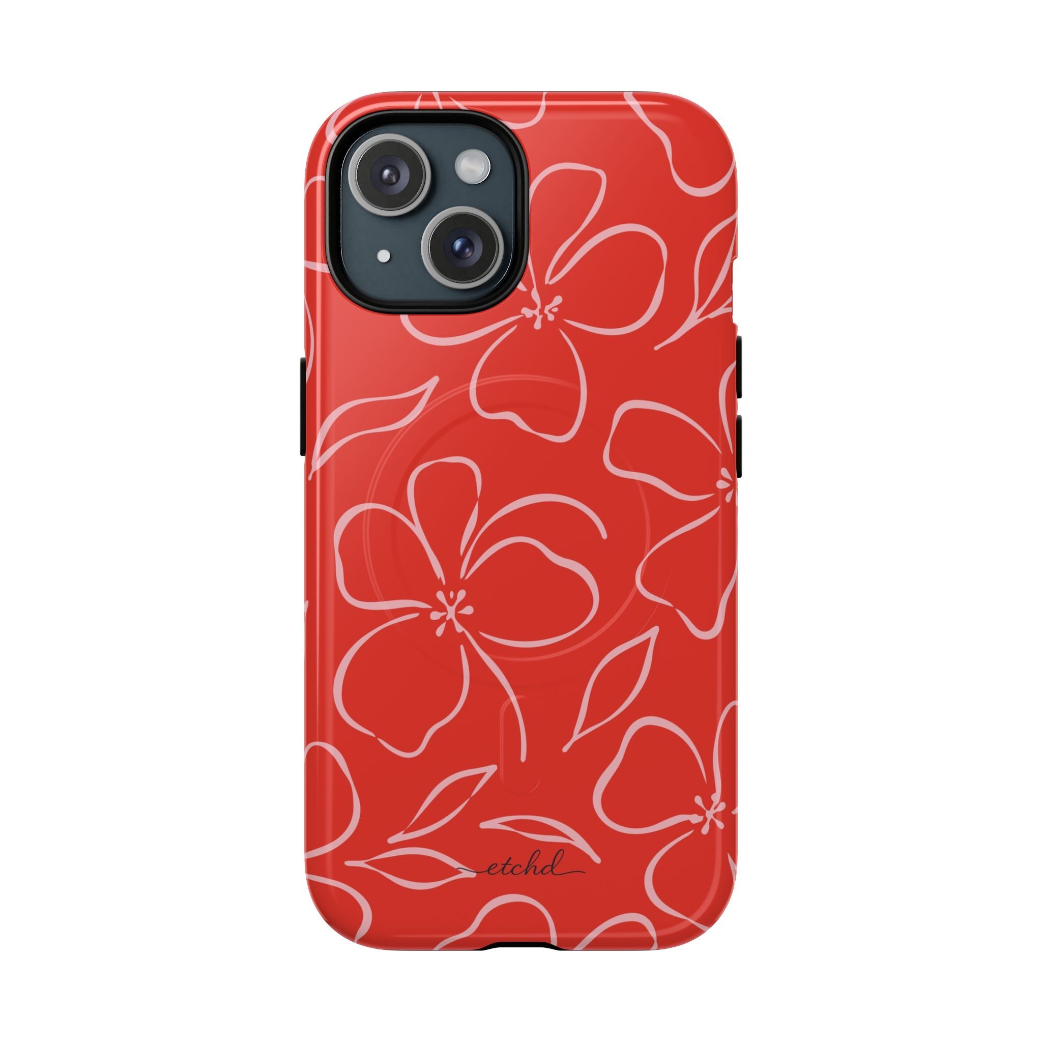 Poppy & Blush Floral Funda magnética para móvil de etchd, vista 2