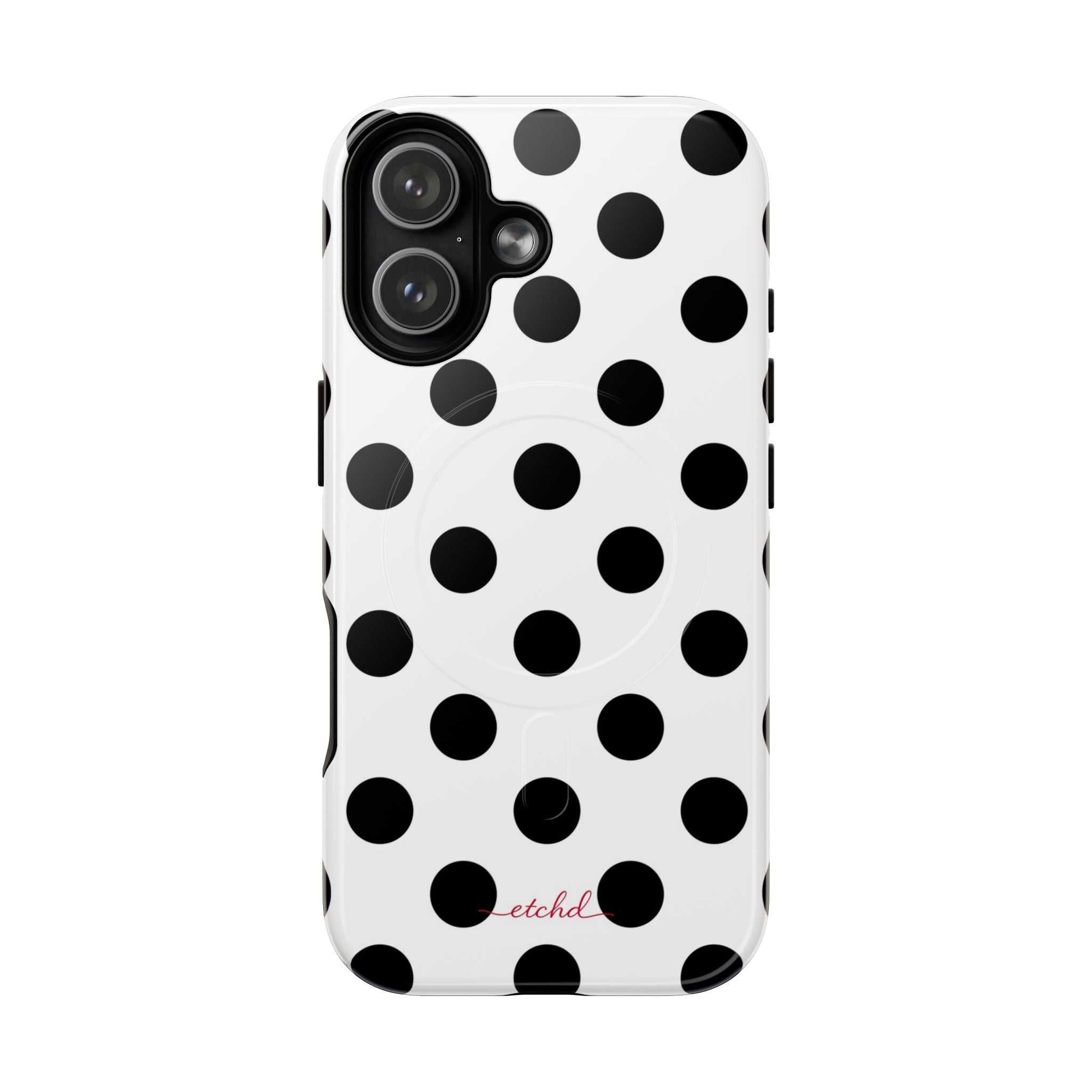 Black & White Polka Dot Magnetic Phone Case by etchd, view 25