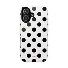 Black & White Polka Dot Magnetic Phone Case by etchd, view 25