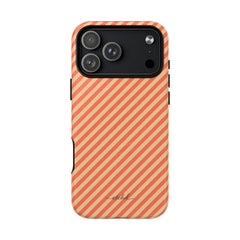 Coral & Peach Striped Diagonal Magnetic Phone Case by etchd, view 31