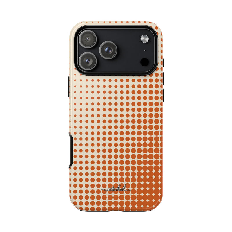 Tangerine Halftone Phone Case by etchd, view 97