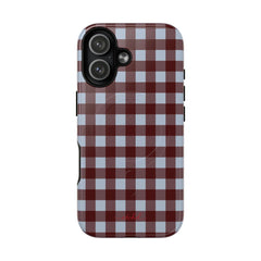 Blue & Cherry Gingham Magnetic Phone Case by etchd, view 25