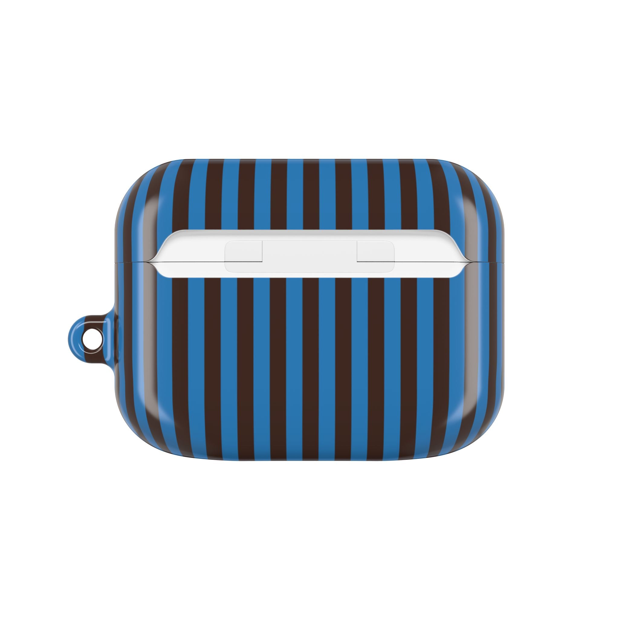 Espresso & Cerulean Striped AirPod Case by etchd, view 7