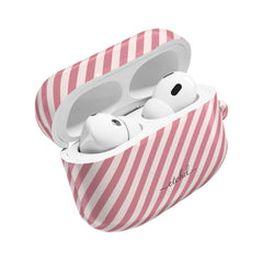 Blush & Cream Striped Diagonal AirPod Case by etchd, view 9
