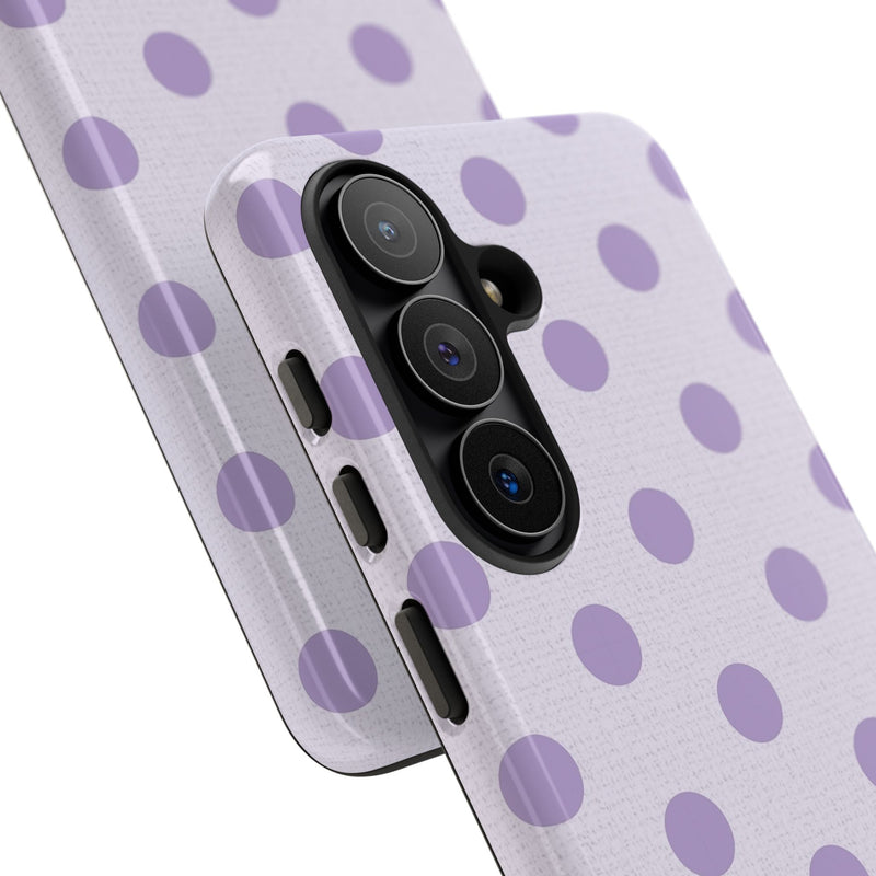 Lilac & Cream Polka Dot Phone Case by etchd, view 209