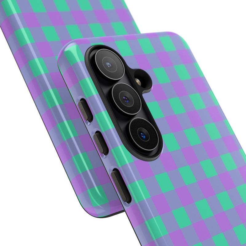 Hypermint & Lilac Gingham Phone Case by etchd, view 209
