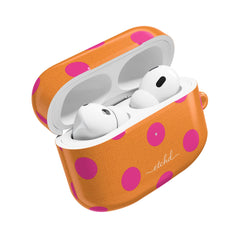 Pink & Orange Polka Dot AirPod Case by etchd, view 9