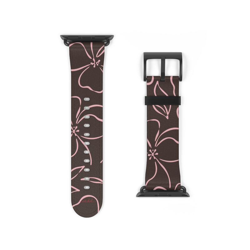 Espresso & Blush Floral Smartwatch Strap by etchd, view 9