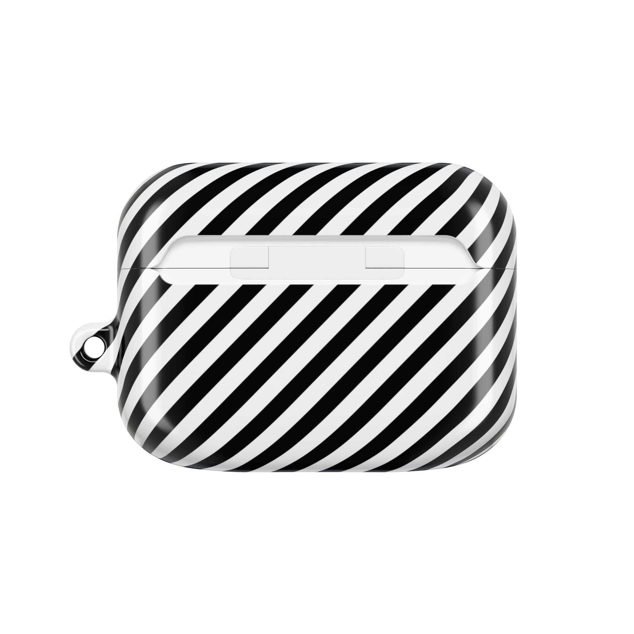 Black & White Striped Diagonal AirPod Case by etchd, view 7