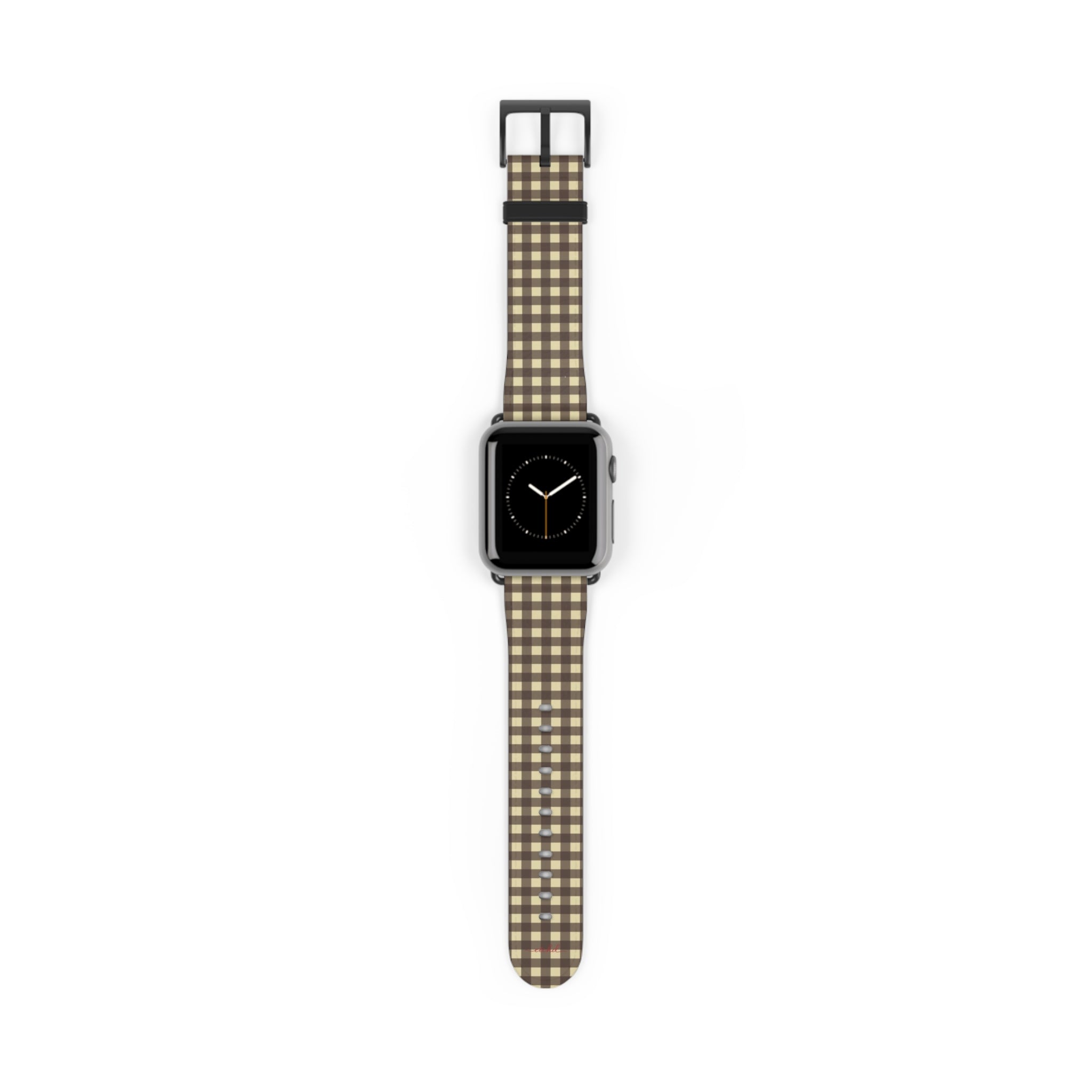 Butter & Brown Gingham Smartwatch Strap by etchd