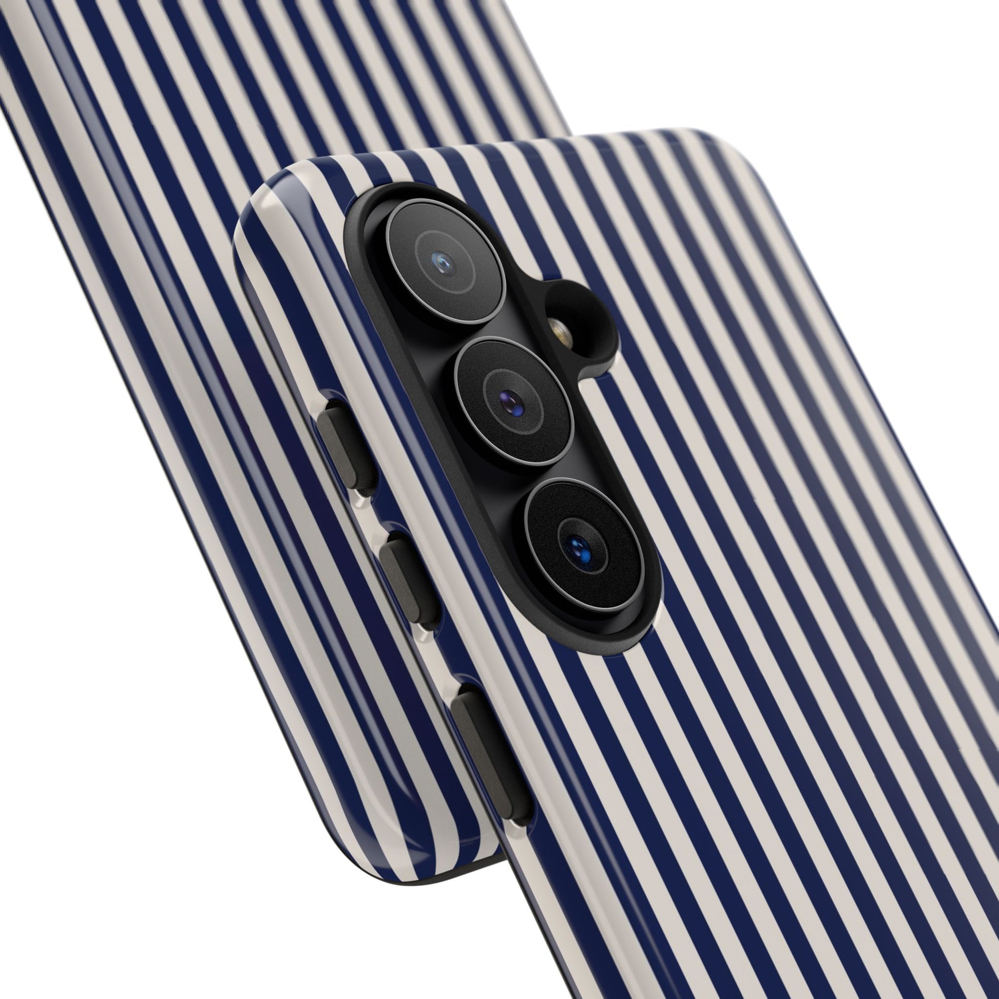 Navy & Cream Striped Phone Case by etchd, view 209