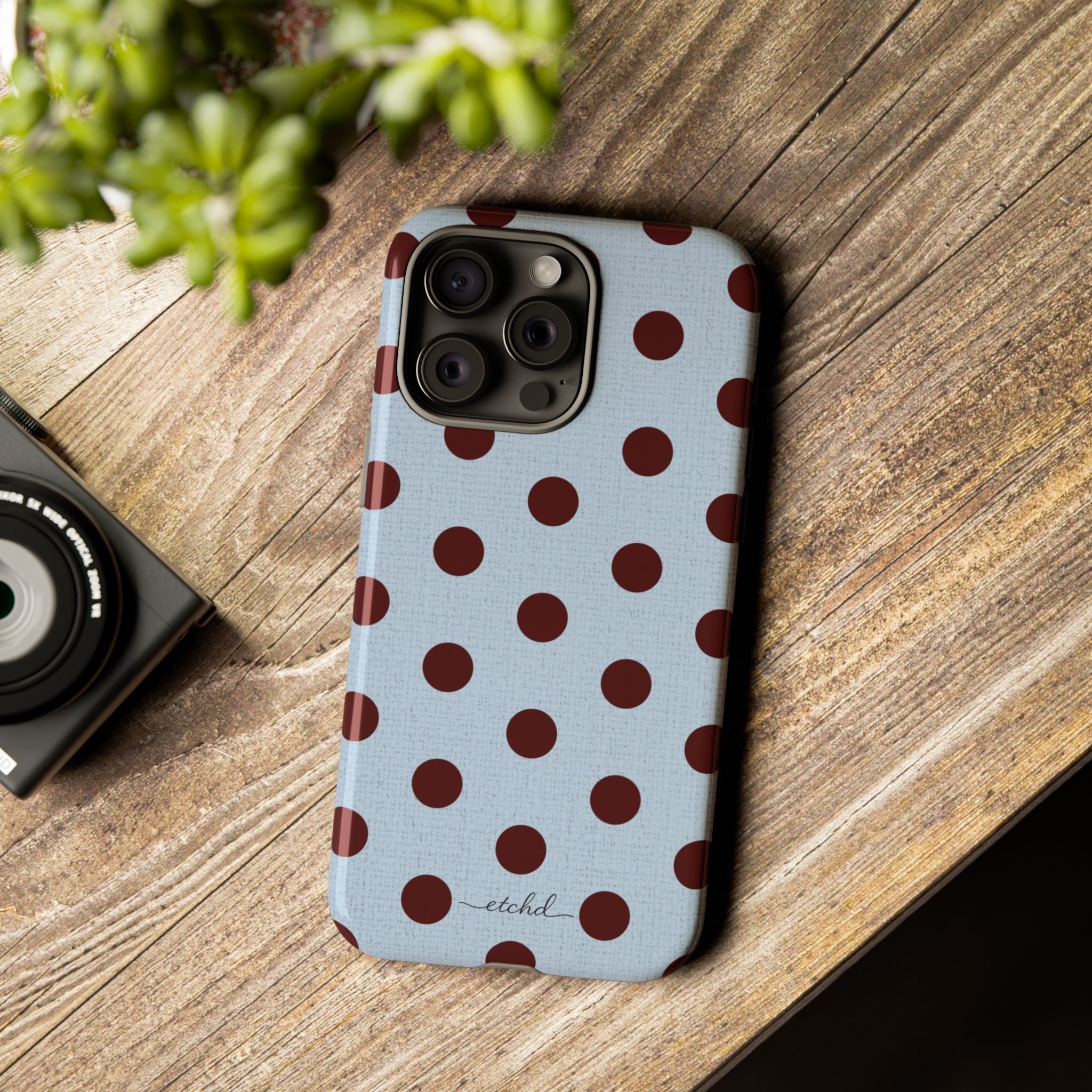 Blue & Cherry Polka Dot Phone Case by etchd, view 52